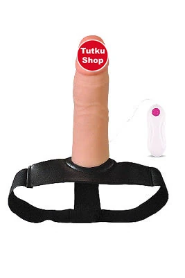 Potent Plunger 18 cm İçi Boş Titreşimli Strapon