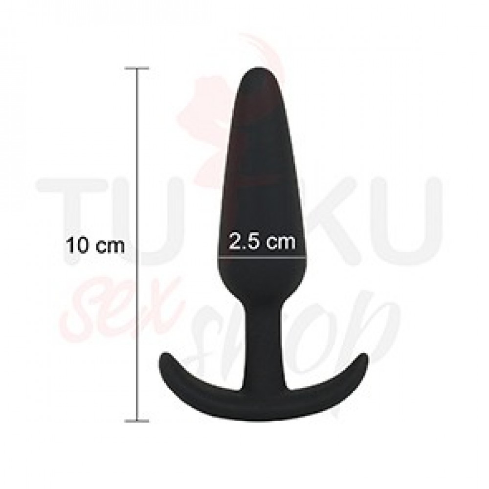 10 cm İnce Uçlu Siyah Silikon Anal Plug