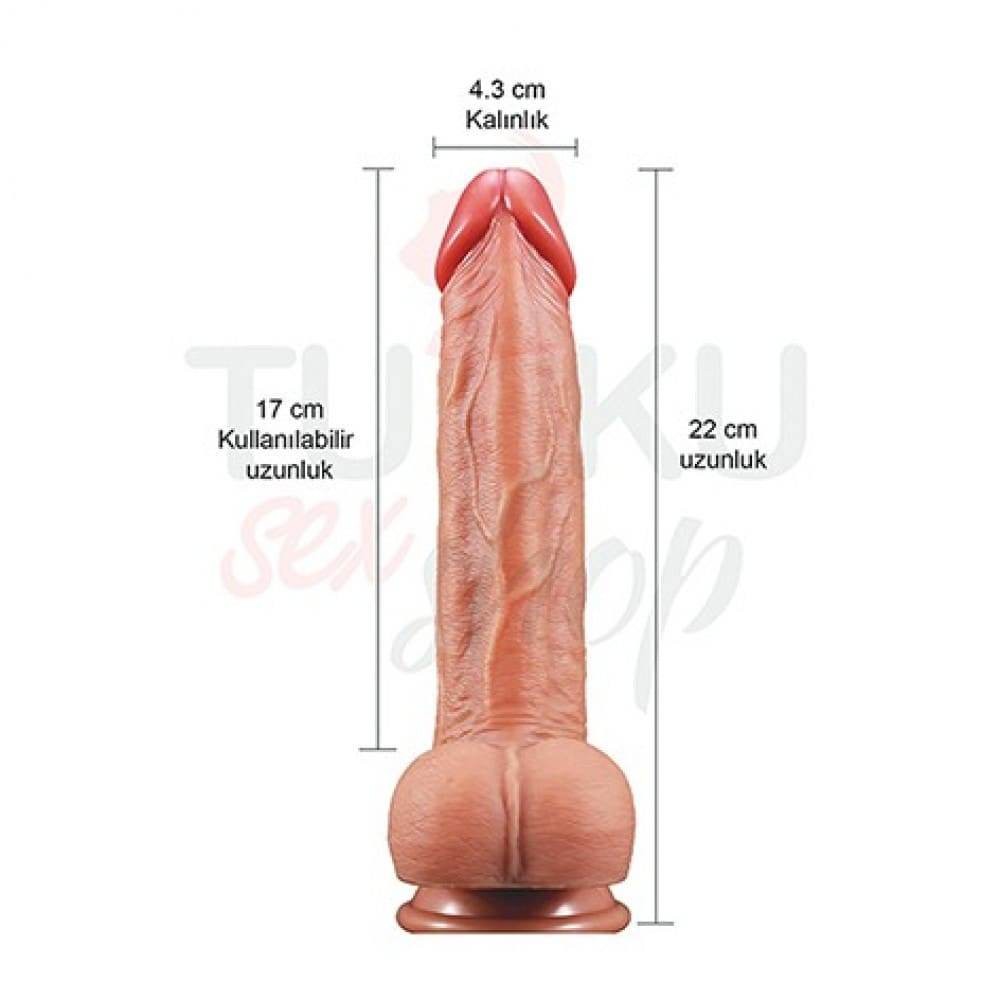 22 cm Et Dokulu Gerçekçi Dildo – Vantuzlu ve Esnek Yapı