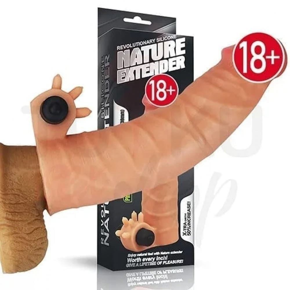 4 cm Uzatmalı Titreşimli Penis Kılıfı – Klitoris Uyarıcılı Ultra Gerçekçi Yapı