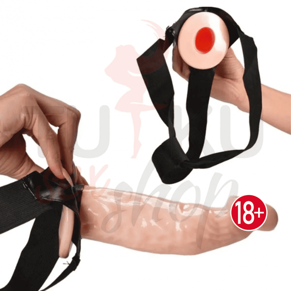 18 cm İçi Boş Kemerli Strapon – Takılabilir Sert Gövdeli Dildo