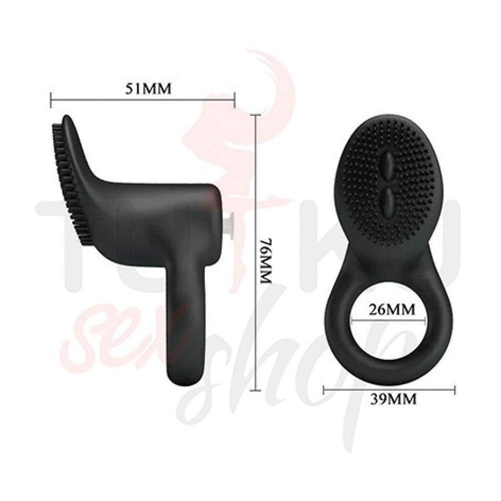 Siyah Titreşimli Penis Halkası – Klitoris Uyarıcılı, Yumuşak Silikon