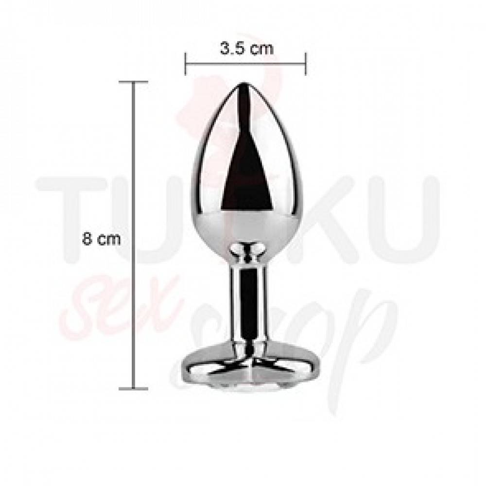 8 cm Kristalli Metal Anal Plug
