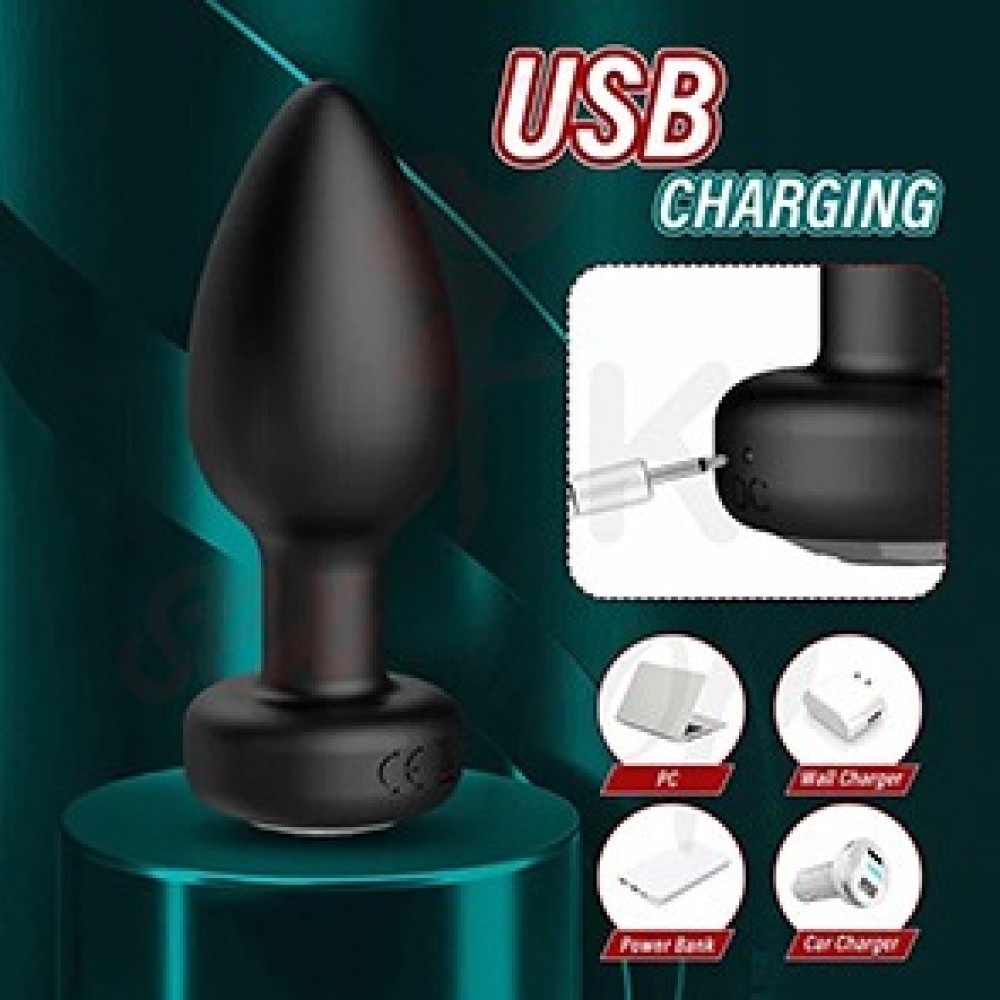 Kablosuz Kumandalı Şarjlı Anal Plug – 10 Modlu Titreşimli Silikon Tıkaç