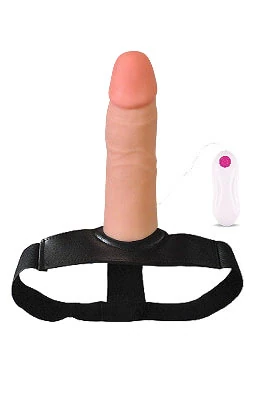 Potent Plunger 18 cm İçi Boş Titreşimli Strapon