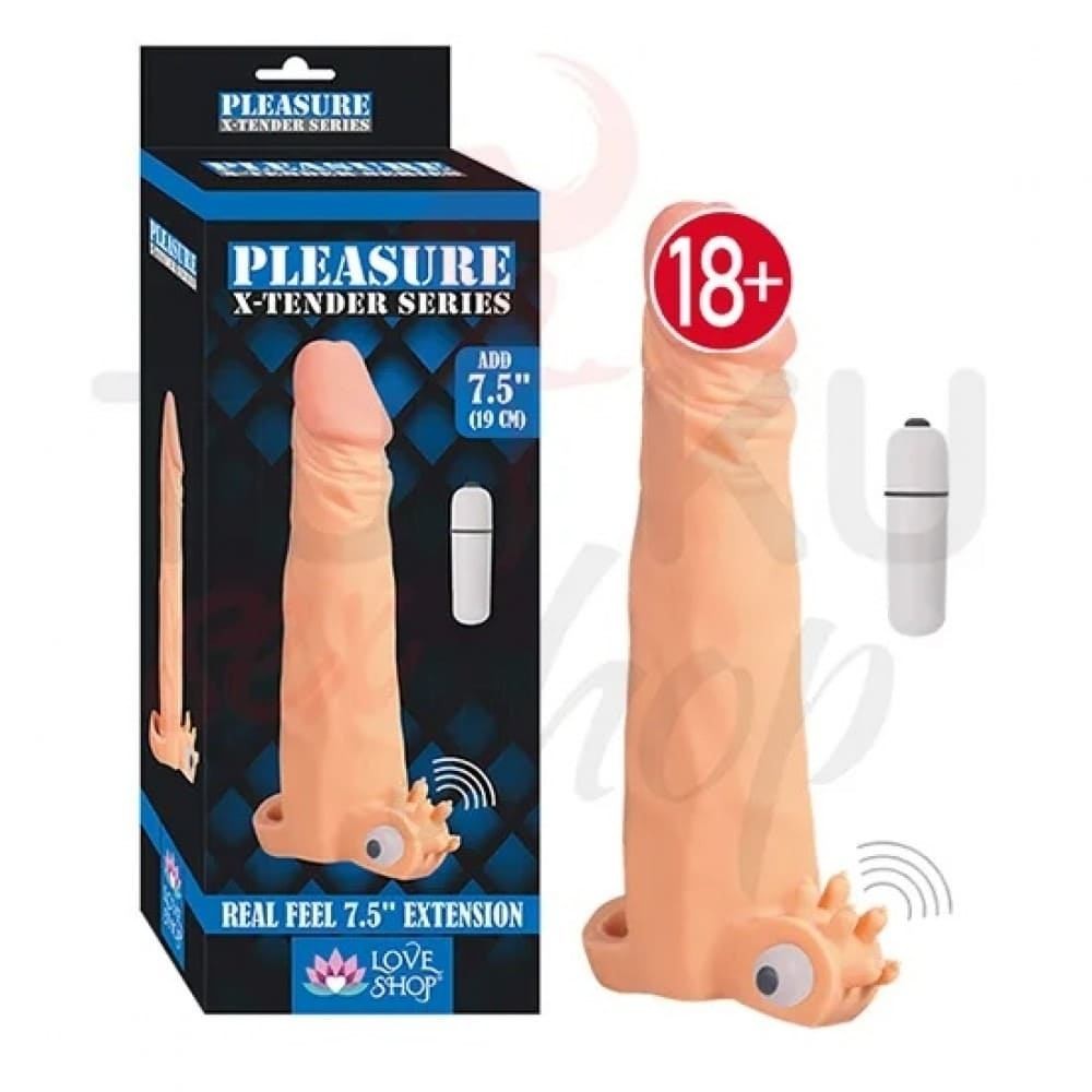 19 cm Titreşimli Gerçek Dokulu Penis Kılıfı