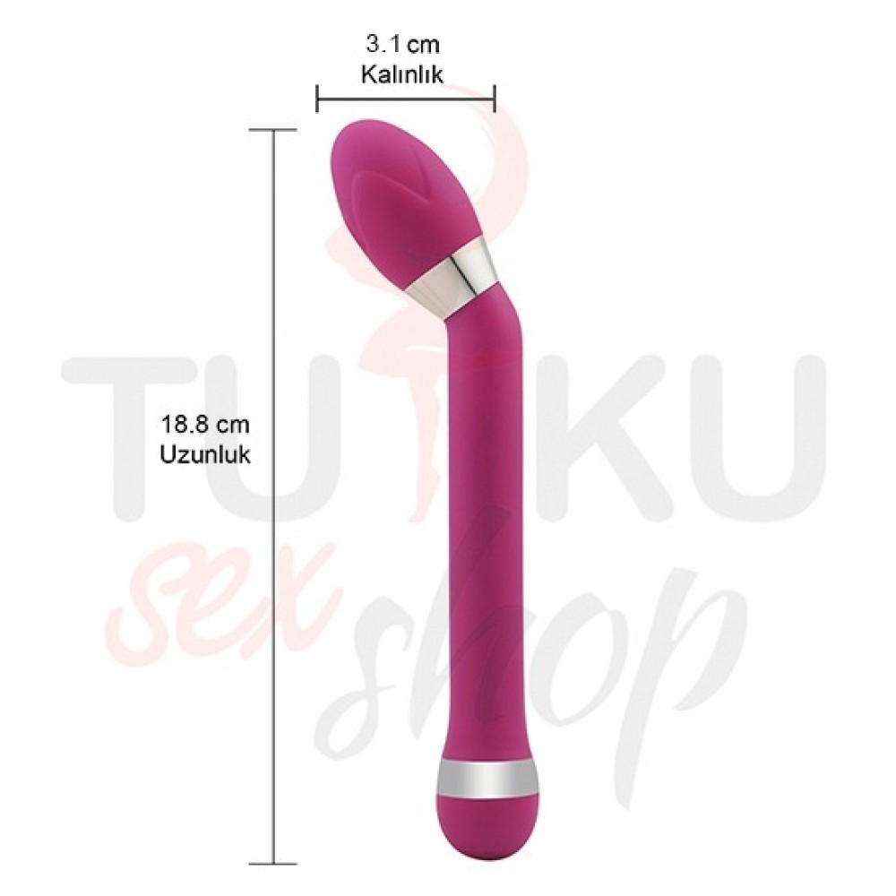 Lina G Noktası Uyarıcı Titreşimli Vibratör – 18,8 cm Eğimli Başlıklı Silikon