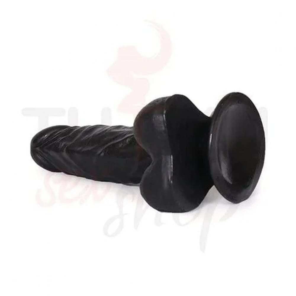 21 cm Siyah Kalın Titreşimli Yapay Penis 