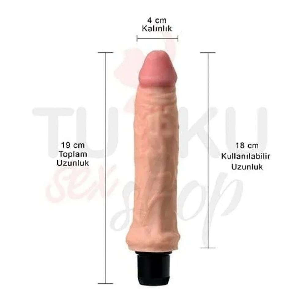 19 Cm Titreşimli Gerçekçi Doku Vibratör 