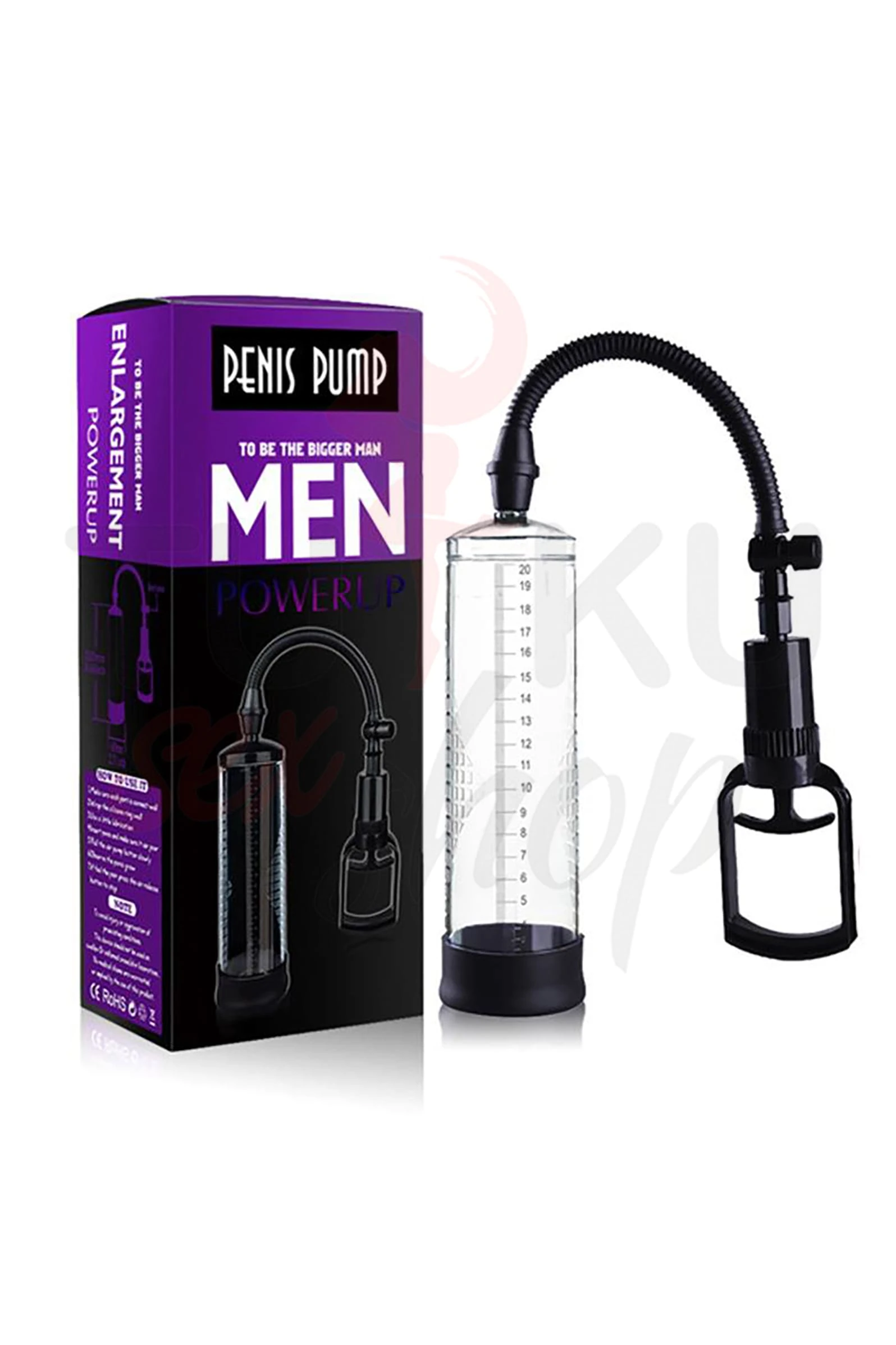 Men Powerup Penis Vakum Pompası Seti - Vajina Başlık Hediyeli
