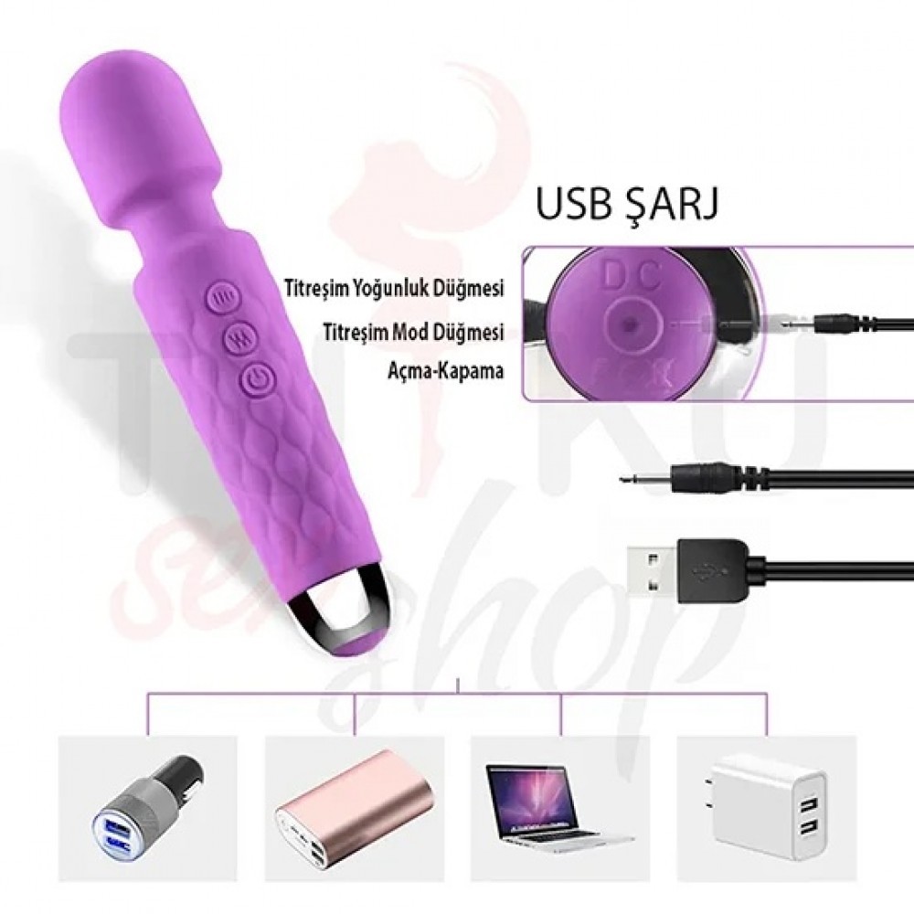20 Modlu Göğüs & Klitoris Masaj Vibratörü – USB Şarjlı, Su Geçirmez ve Kadifemsi Silikon