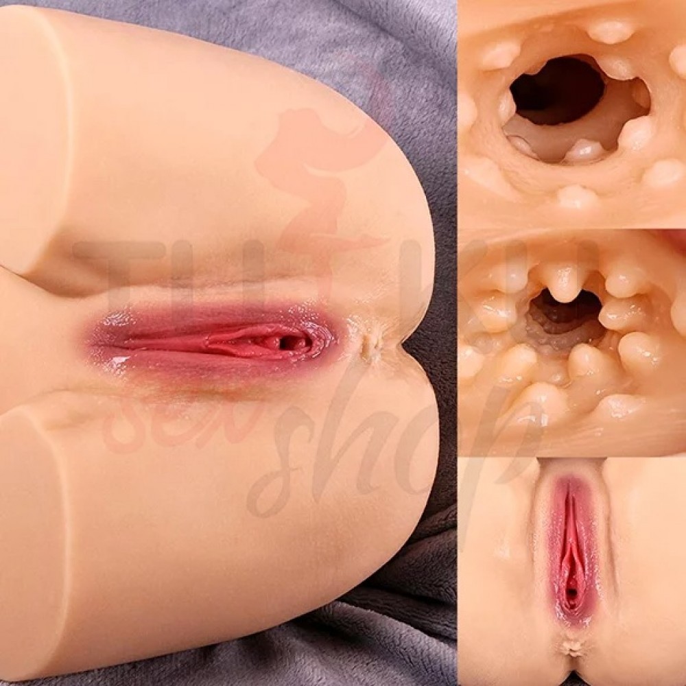 Titreşimli Büyük Boy Suni Kalça Mastürbatör – Anal & Vajinal Girişli