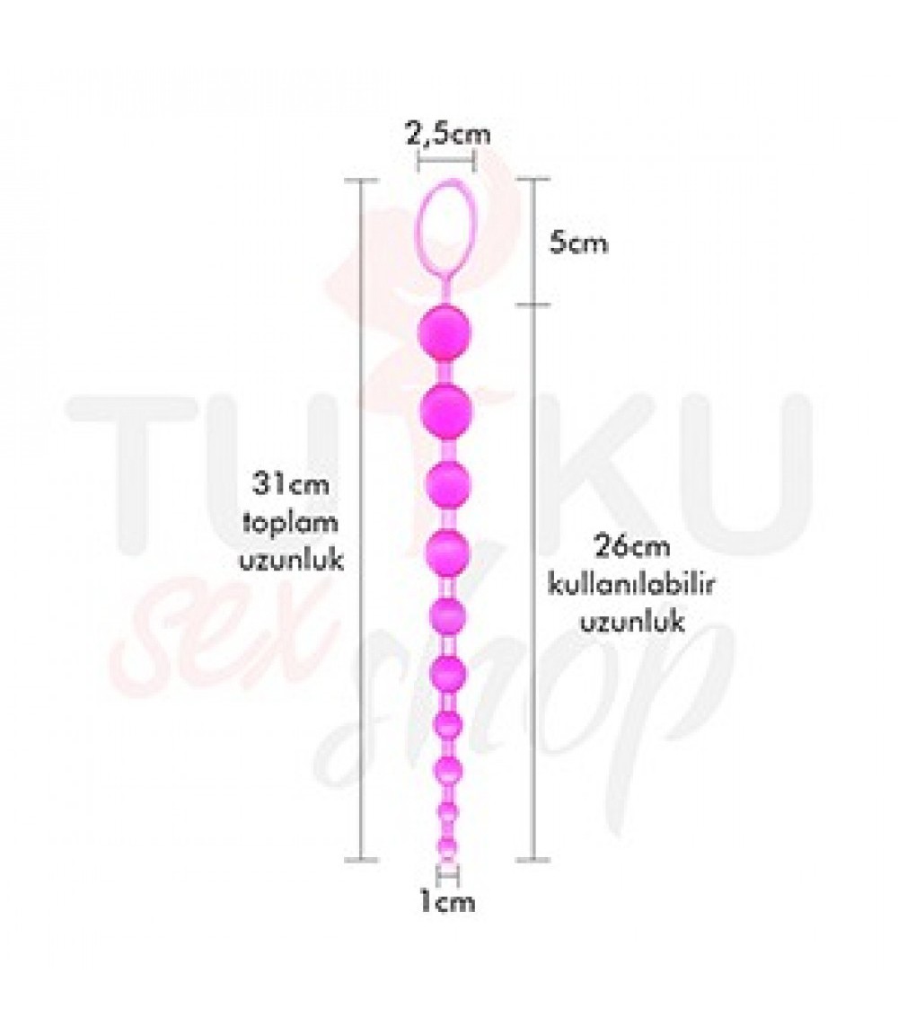31 cm Boncuklu Anal Plug – Sıralı Top