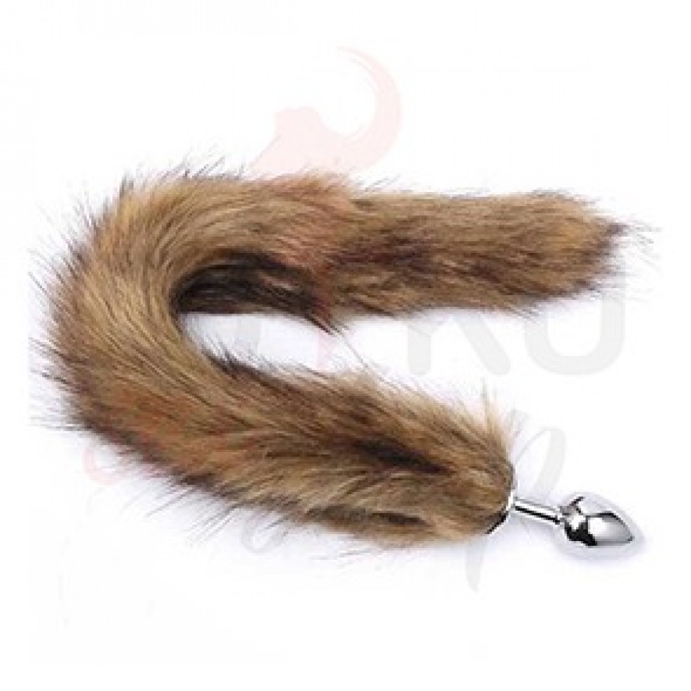 Tilki Kuyruklu Tüylü Metal Anal Plug – 40 cm Kuyruk
