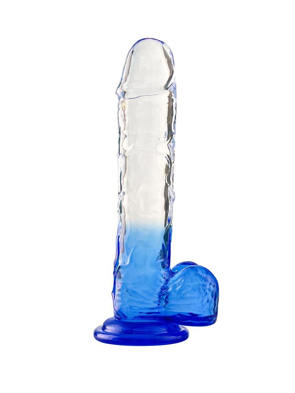 Şeffaf Mavi Realistik Dildo
