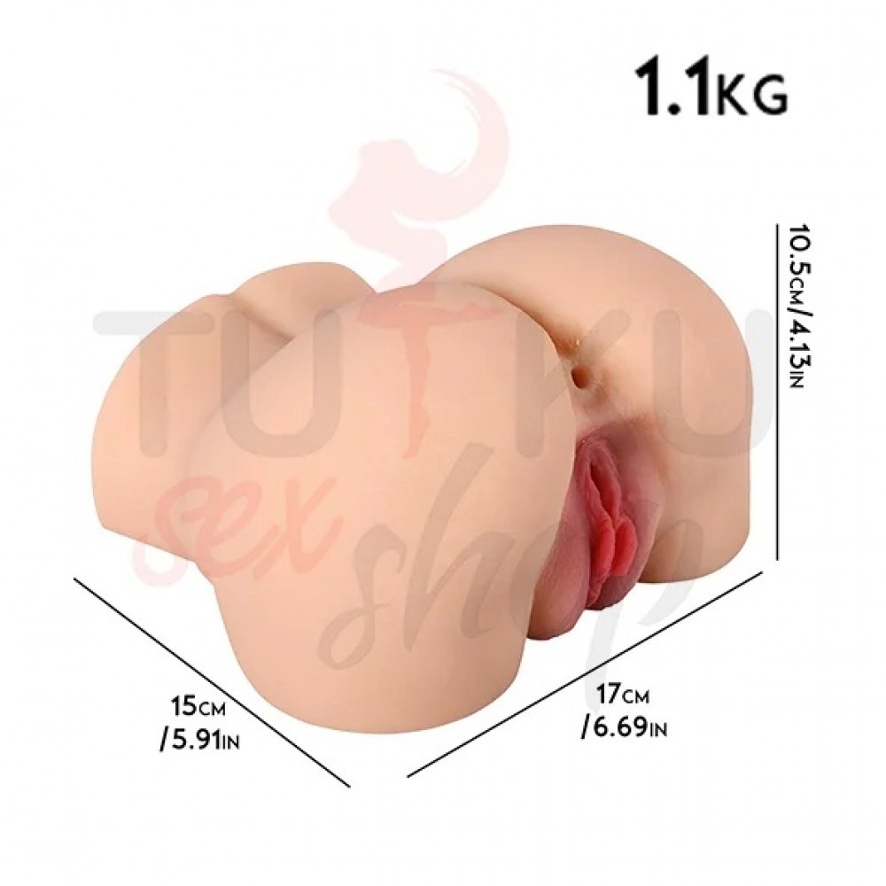 17 cm Titreşimli Anal & Vajinal Girişli Suni Kalça Mastürbatör