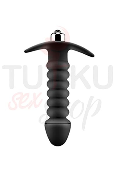 10 Kademeli Siyah Boğumlu Anal Vibratör