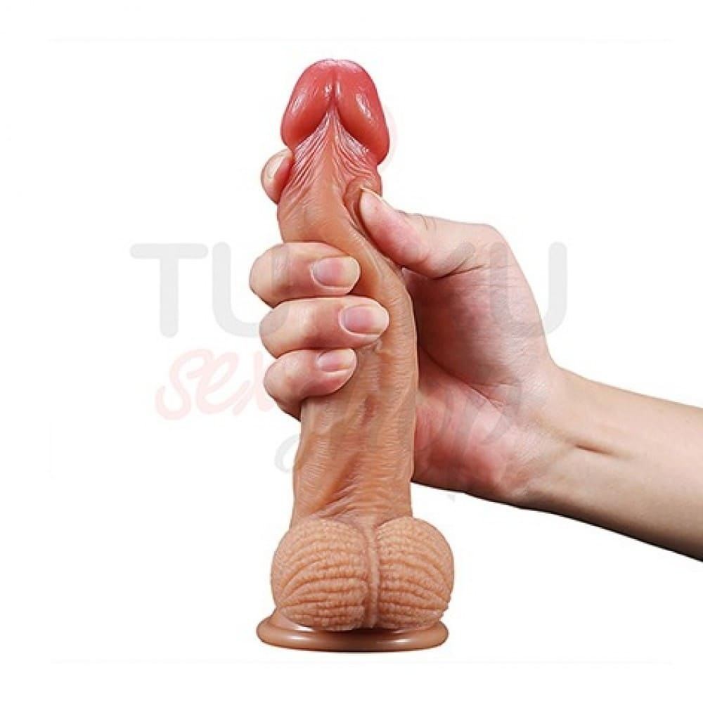 20 cm Et Dokusunda Gerçekçi Dildo – Vantuzlu ve Kemer Uyumlu