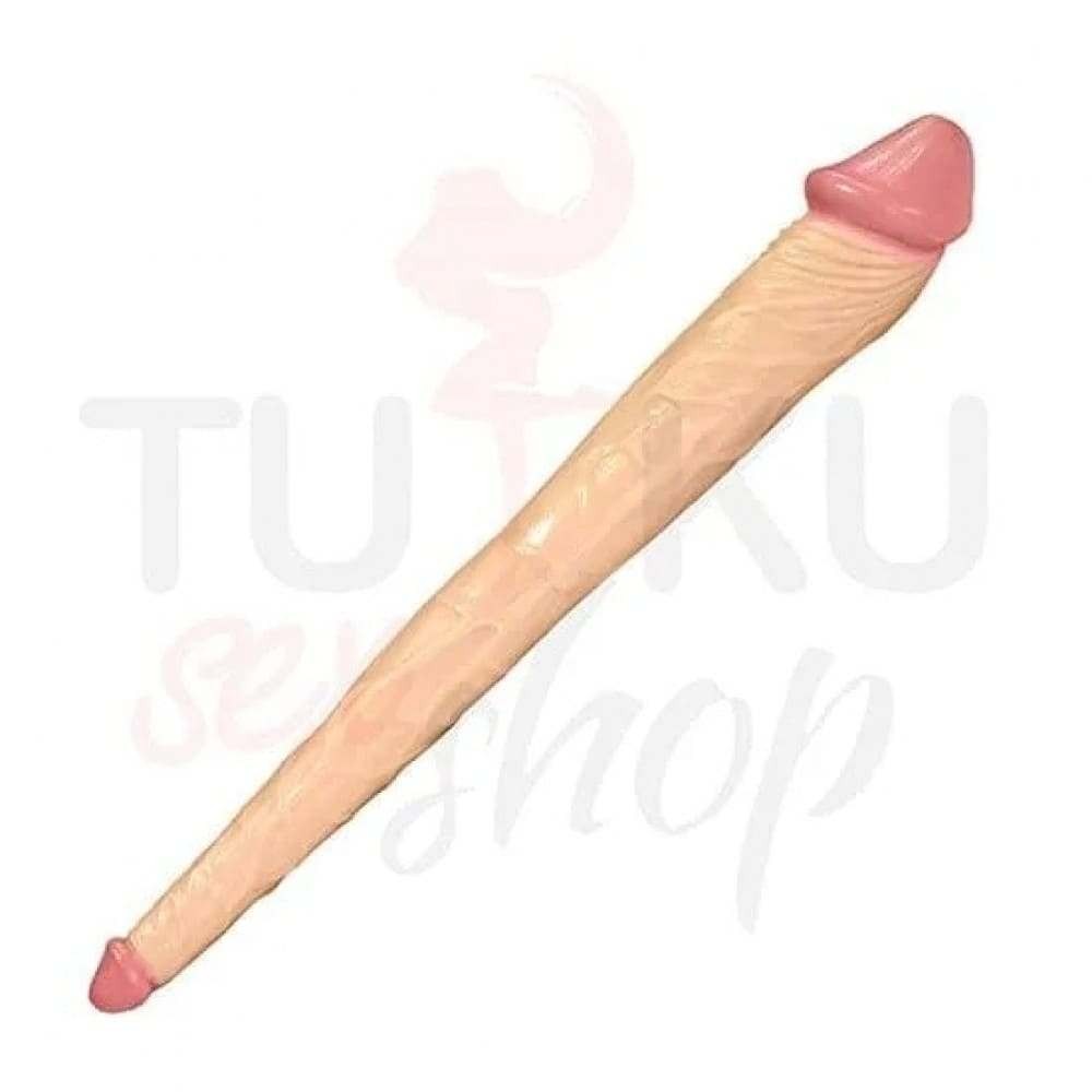 36 cm Çift Uçlu Esnek Dildo – Gerçekçi Dokulu ve İki Taraflı Kullanım