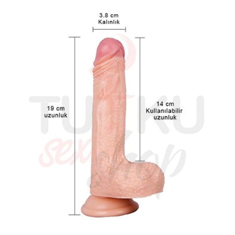 19 cm Et Dokulu Gerçekçi Dildo – Vantuzlu ve Strapon Uyumlu