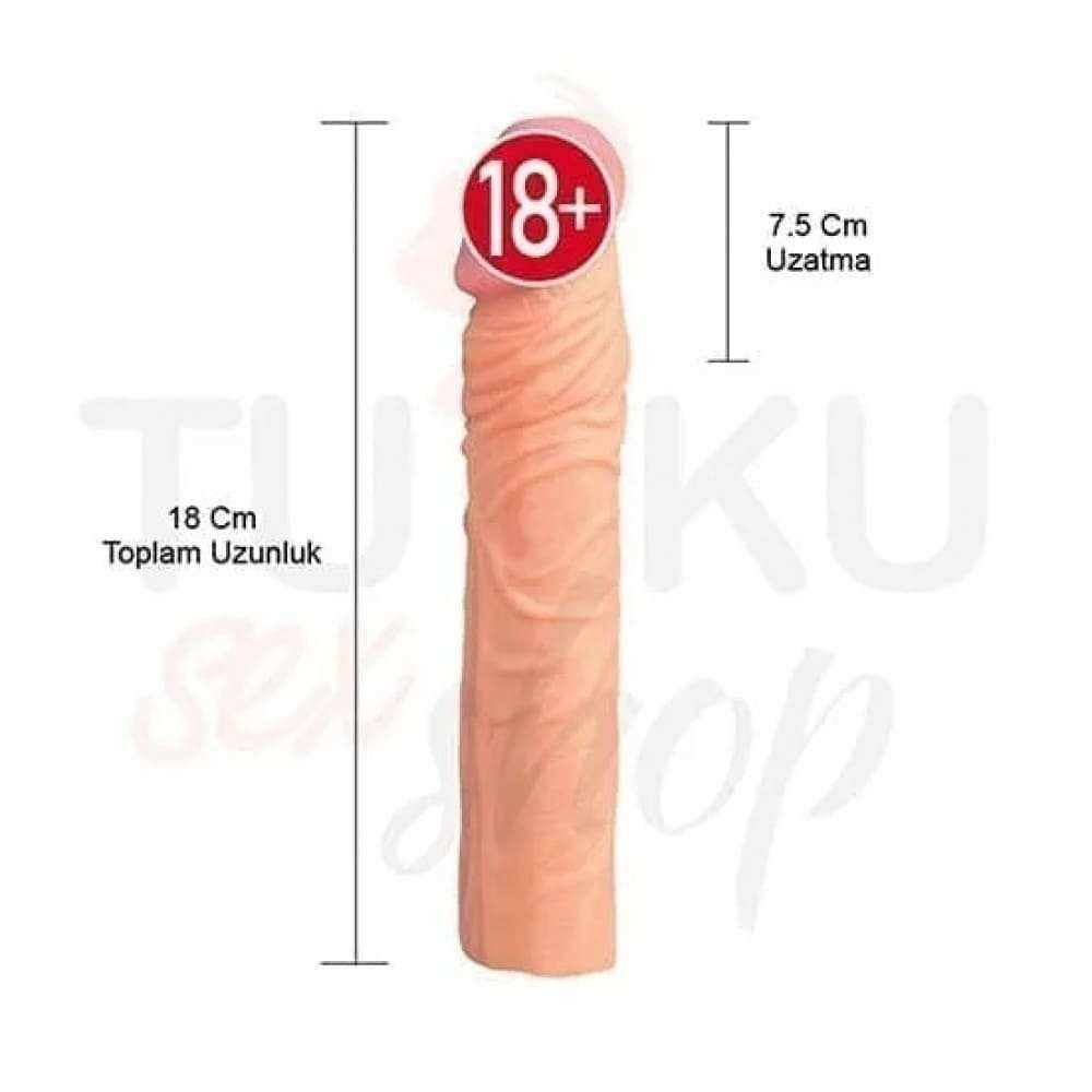7.5 cm Uzatmalı Penis Kılıfı – Yumuşak ve Gerçekçi Silikon Doku