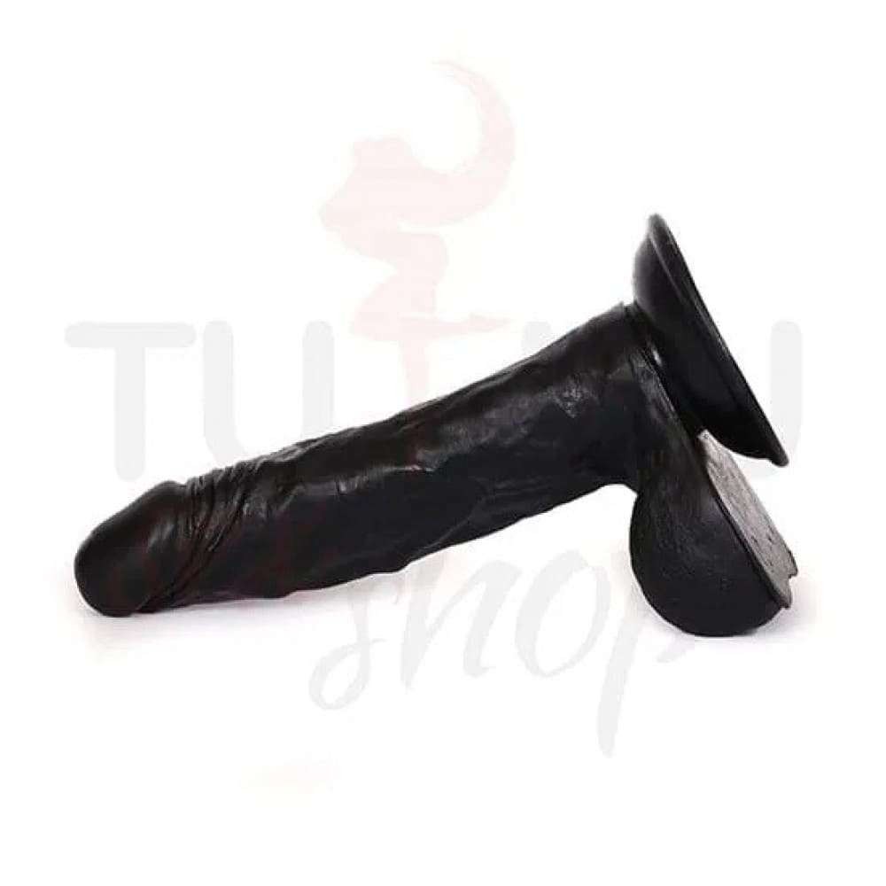 21 cm Siyah Kalın Titreşimli Yapay Penis 