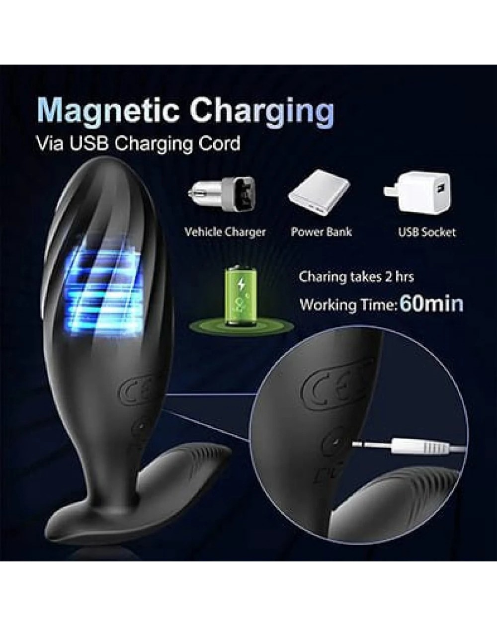 Uzaktan Kumandalı Şarjlı Anal ve Vajinal Titreşimli Vibratör – 10 Modlu Sessiz Uyarıcı