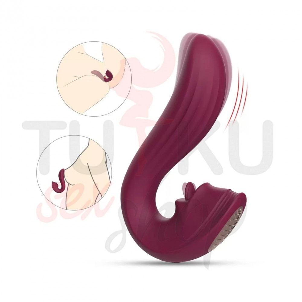 2’si 1 Arada G-Spot & Klitoris Dil Vibratörü – 45° Ayarlanabilir Başlık, Su Geçirmez