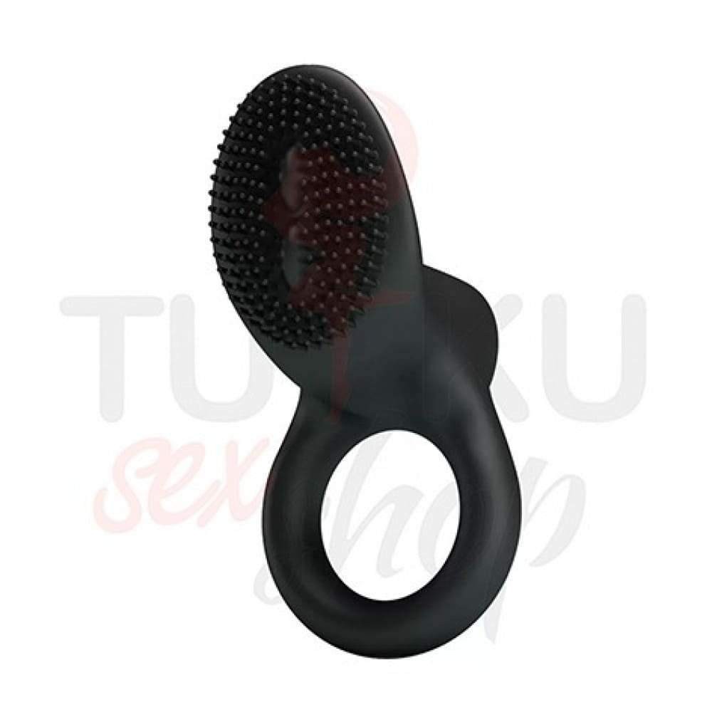 Siyah Titreşimli Penis Halkası – Klitoris Uyarıcılı, Yumuşak Silikon