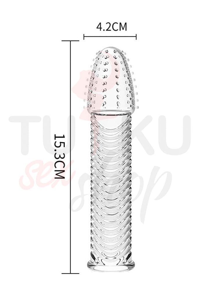Tırtıklı Şeffaf Penis Kılıfı – 15.3 cm