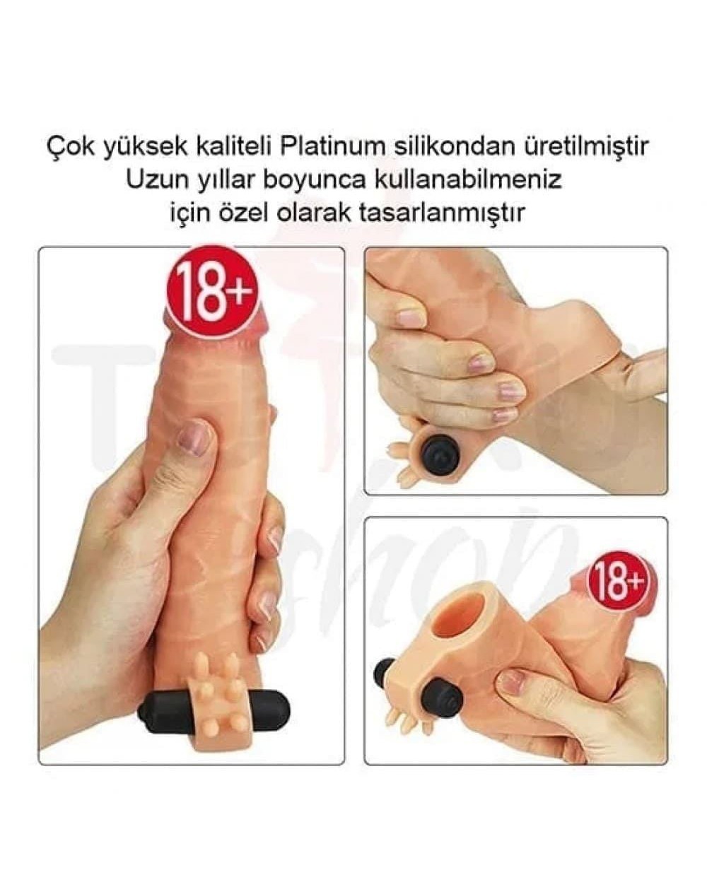 4 cm Uzatmalı Titreşimli Penis Kılıfı – Klitoris Uyarıcılı Ultra Gerçekçi Yapı