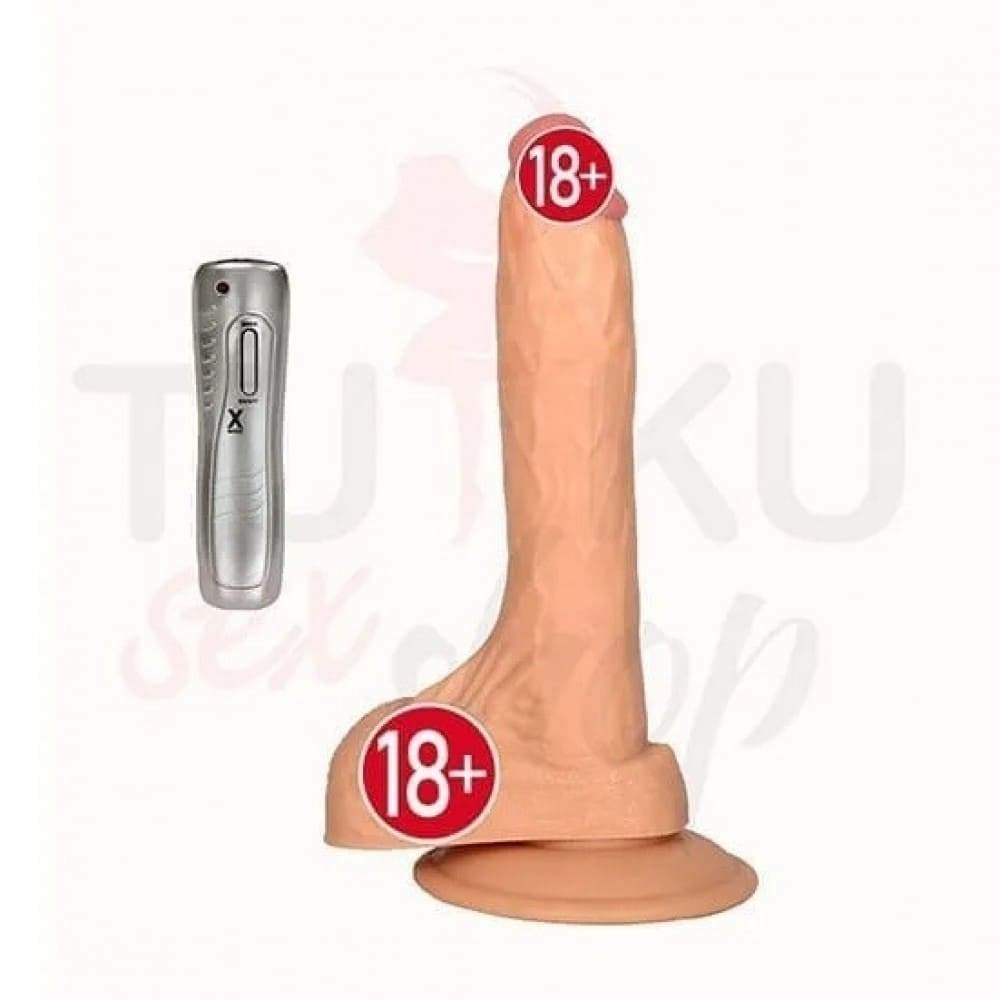 20 cm Titreşimli Realistik Vibratör – Damarlı ve Vantuzlu Yapı