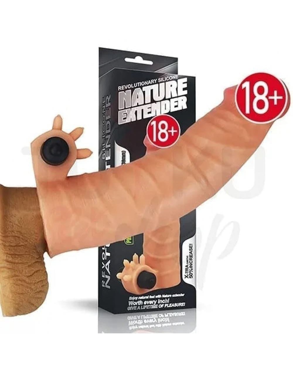 4 cm Uzatmalı Titreşimli Penis Kılıfı – Klitoris Uyarıcılı Ultra Gerçekçi Yapı