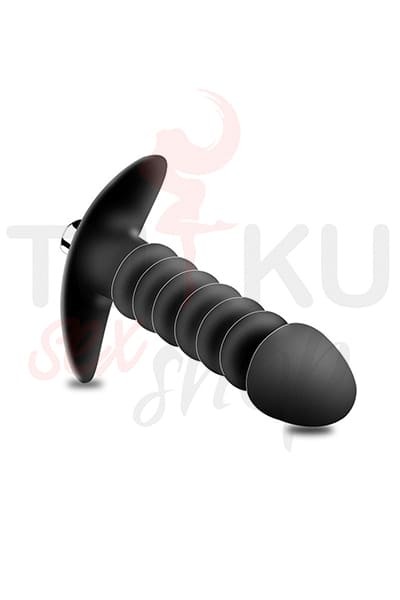 10 Kademeli Siyah Boğumlu Anal Vibratör