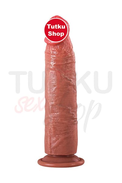 Ultra Yumuşak Testissiz Realistik Dildo Çift Katmanlı 22 Cm
