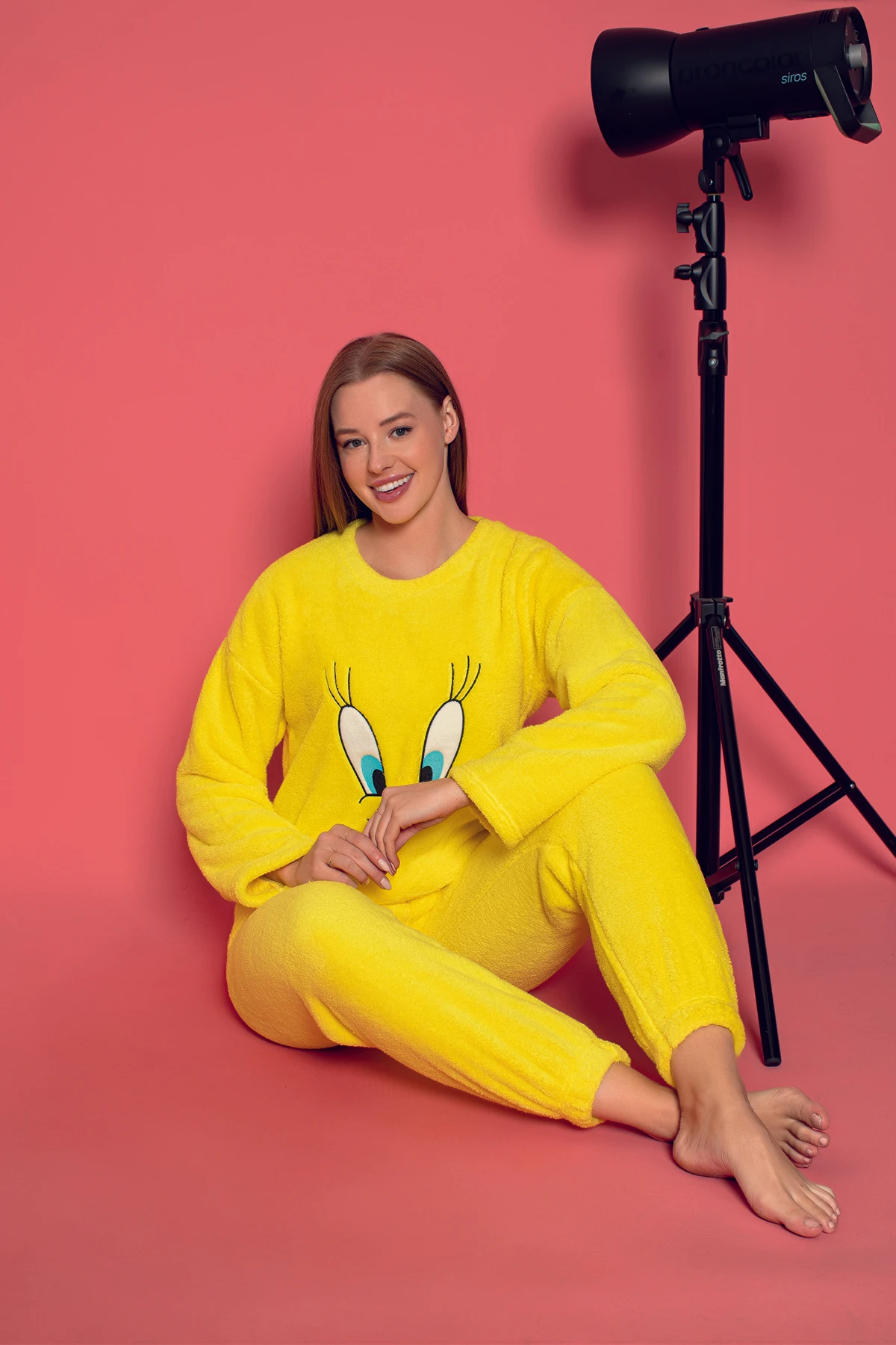 Kadın Tweety Peluş Pijama Takımı