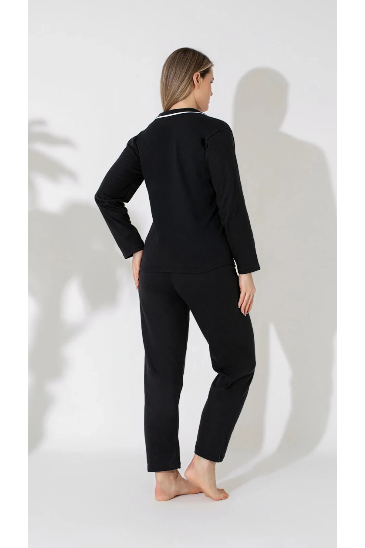 Bayan Gömlek Uzun Kol Pijama Takımı