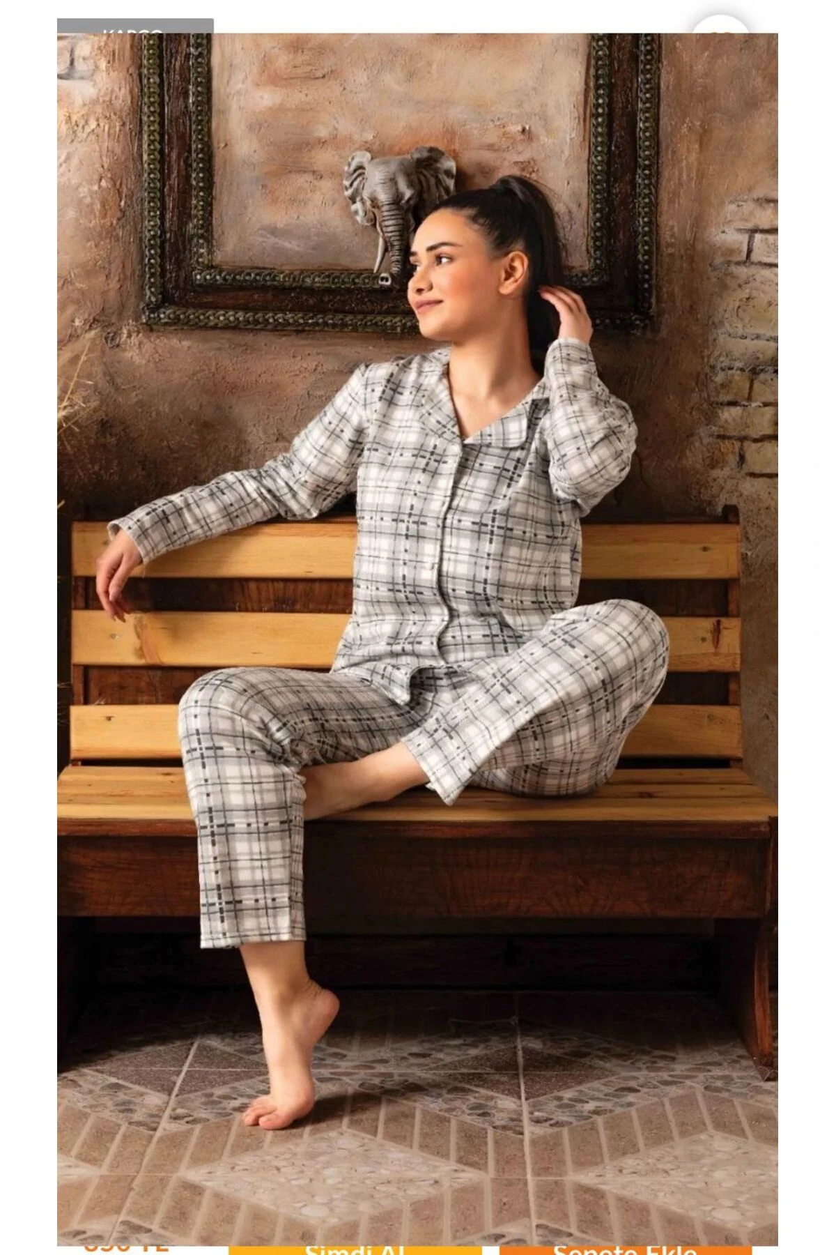 2 İplik Siyah Beyaz Kareli Genç Pijama Takımı