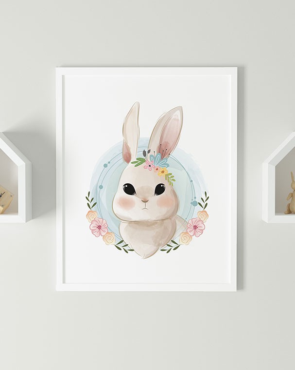 Tavşan Çocuk-Bebek Odası Pano