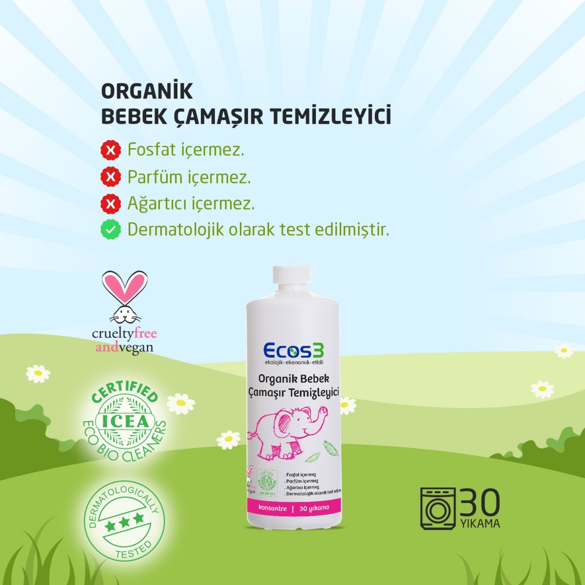 ECOS3 - ORGANİK BEBEK ÇAMAŞIR TEMİZLEYİCİ