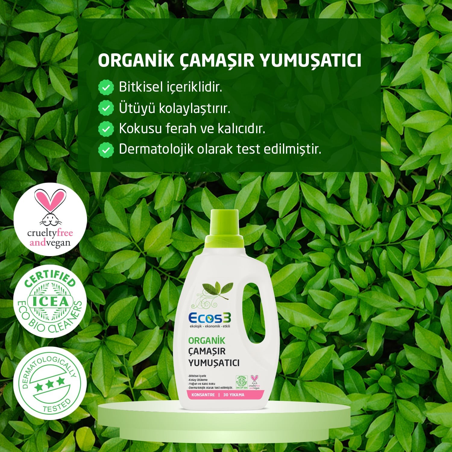 ECOS3 - ORGANİK ÇAMAŞIR YUMUŞATICI (750ML)