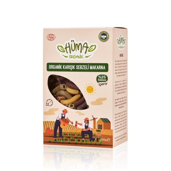 HÜMA ORGANİK - KARIŞIK SEBZELİ MAKARNA (250G)