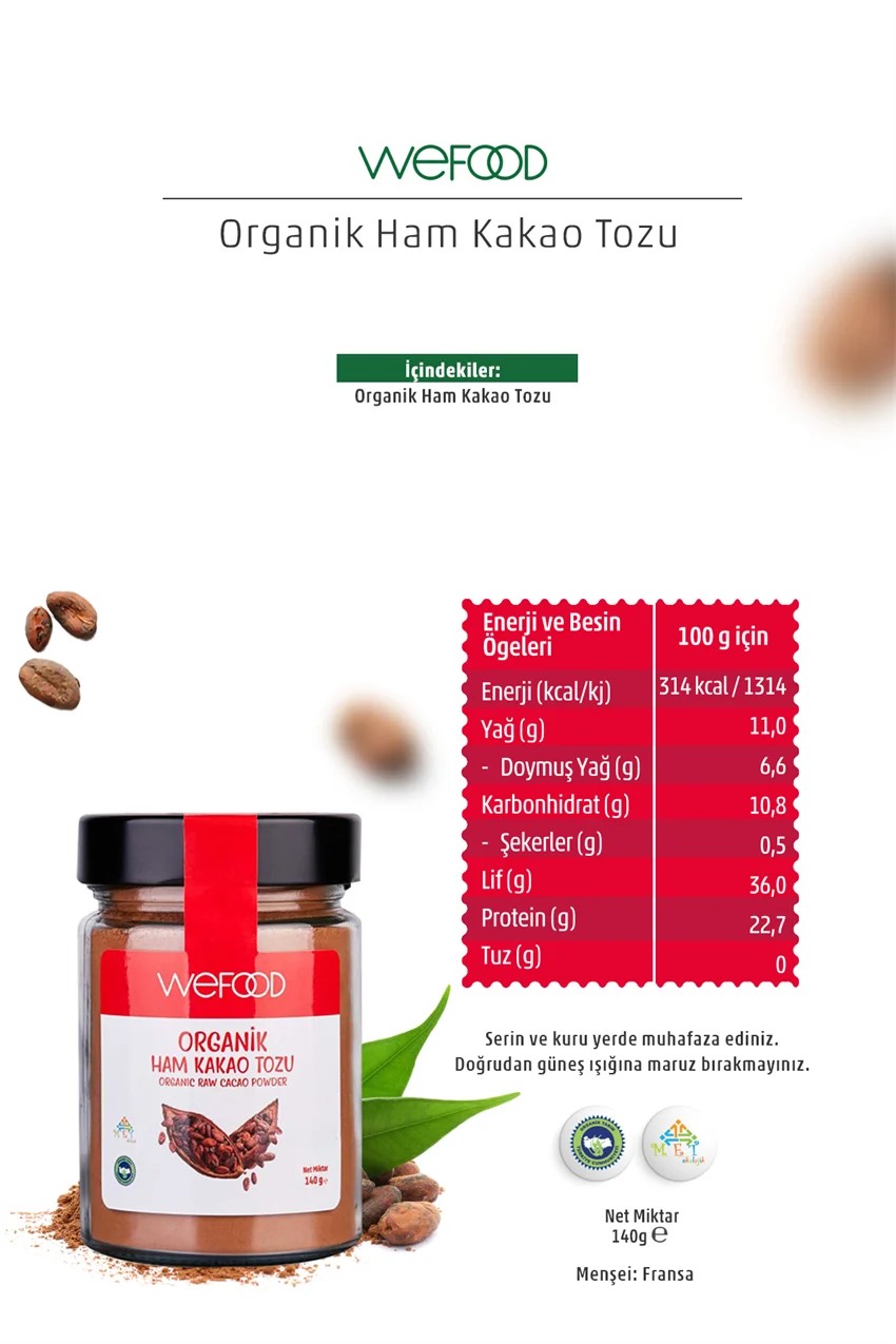 WEFOOD - ORGANİK HAM KAKO TOZU