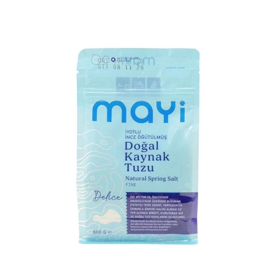 MAYİ - İYOTLU İNCE ÖĞÜTÜLMÜŞ DOĞAL KAYNAK TUZU (600G)