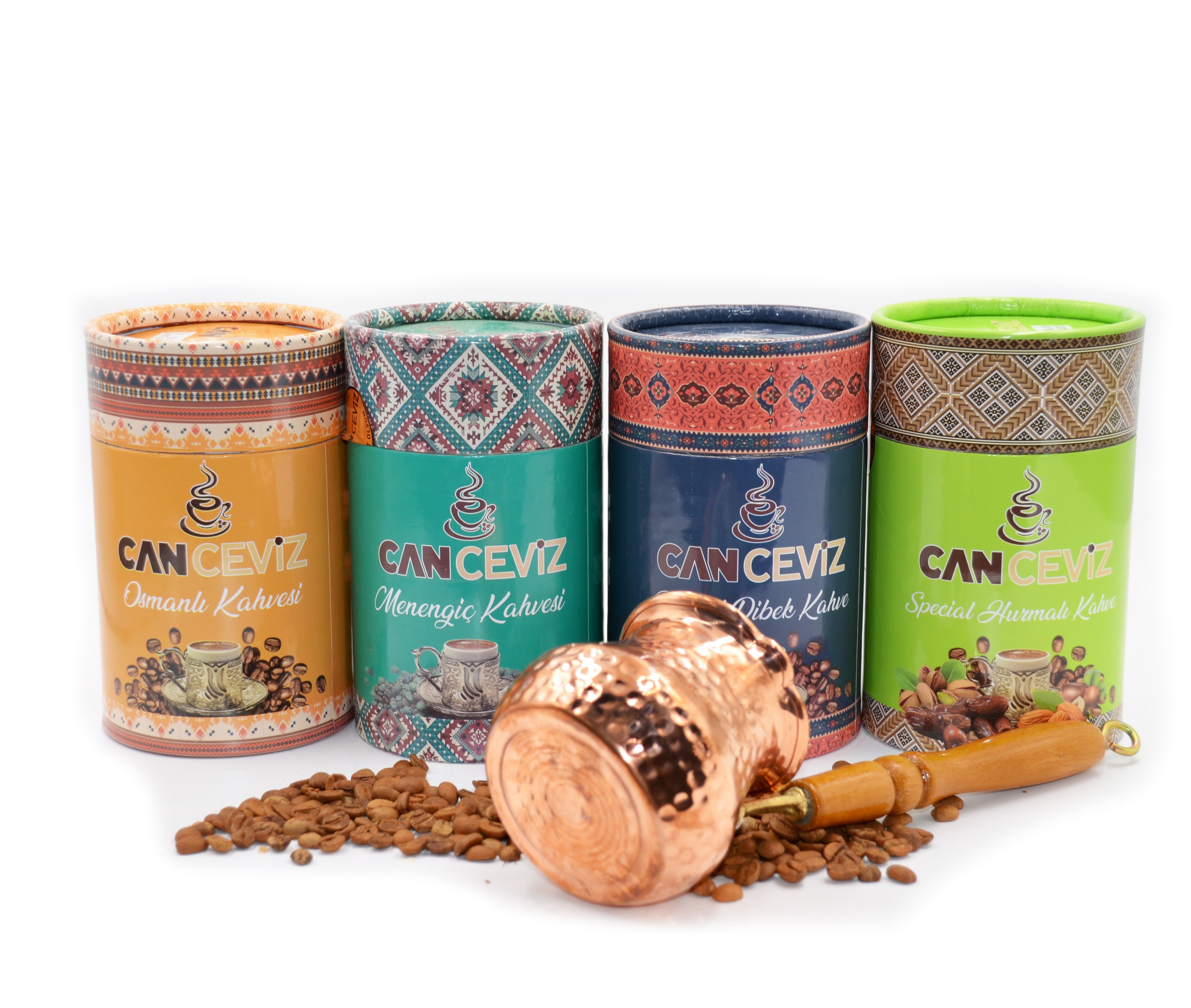 Canceviz Kahve Seti Bakır Cezve Hediyeli (4x250 gr)
