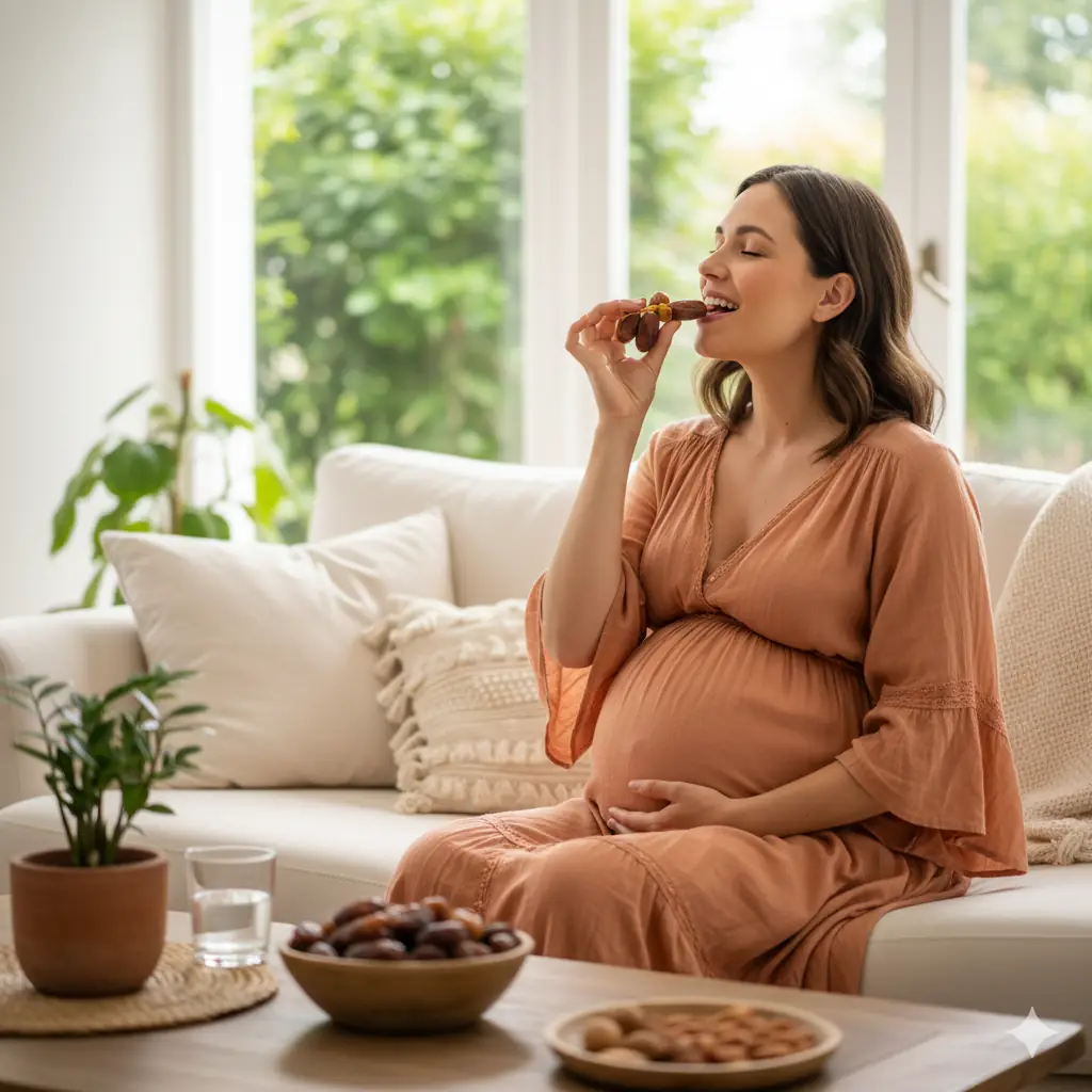 Hamilelikte sağlıklı atıştırmalık olarak hurma tüketiminin faydaları.