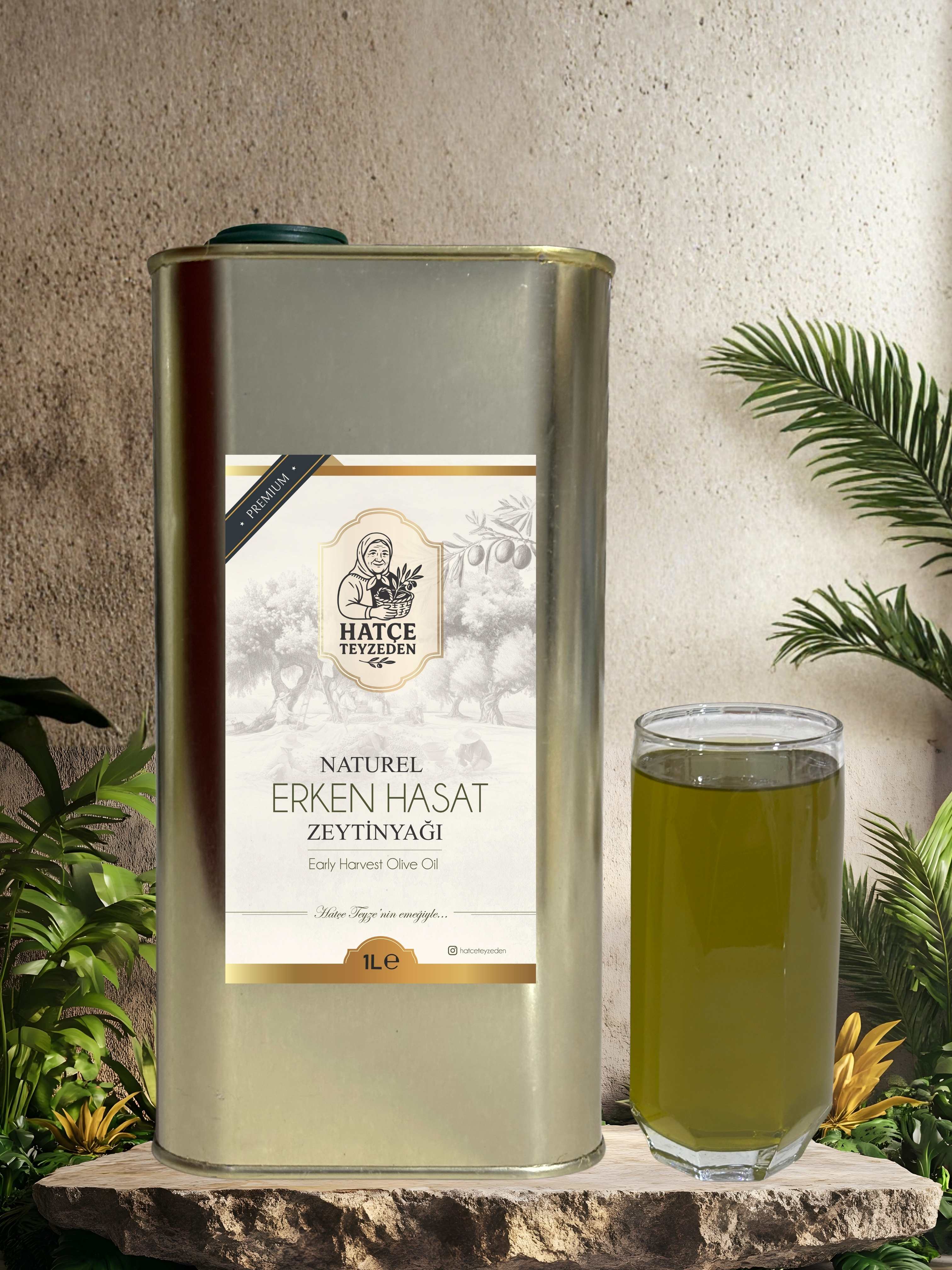 Hatçe Teyze Premium Gold Zeytinyağı (1 Litre) – Soğuk Sıkım
