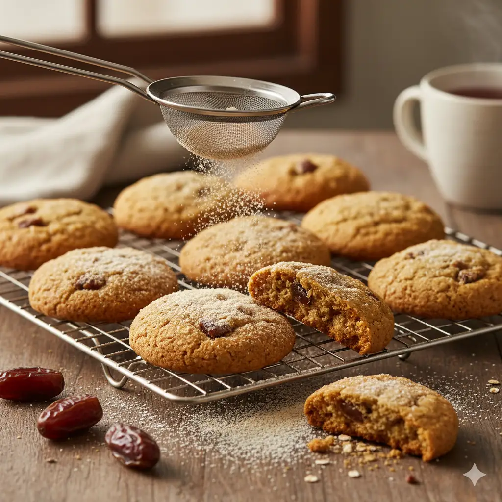 Şekersiz hurma tozlu kurabiye tarifi görselleri