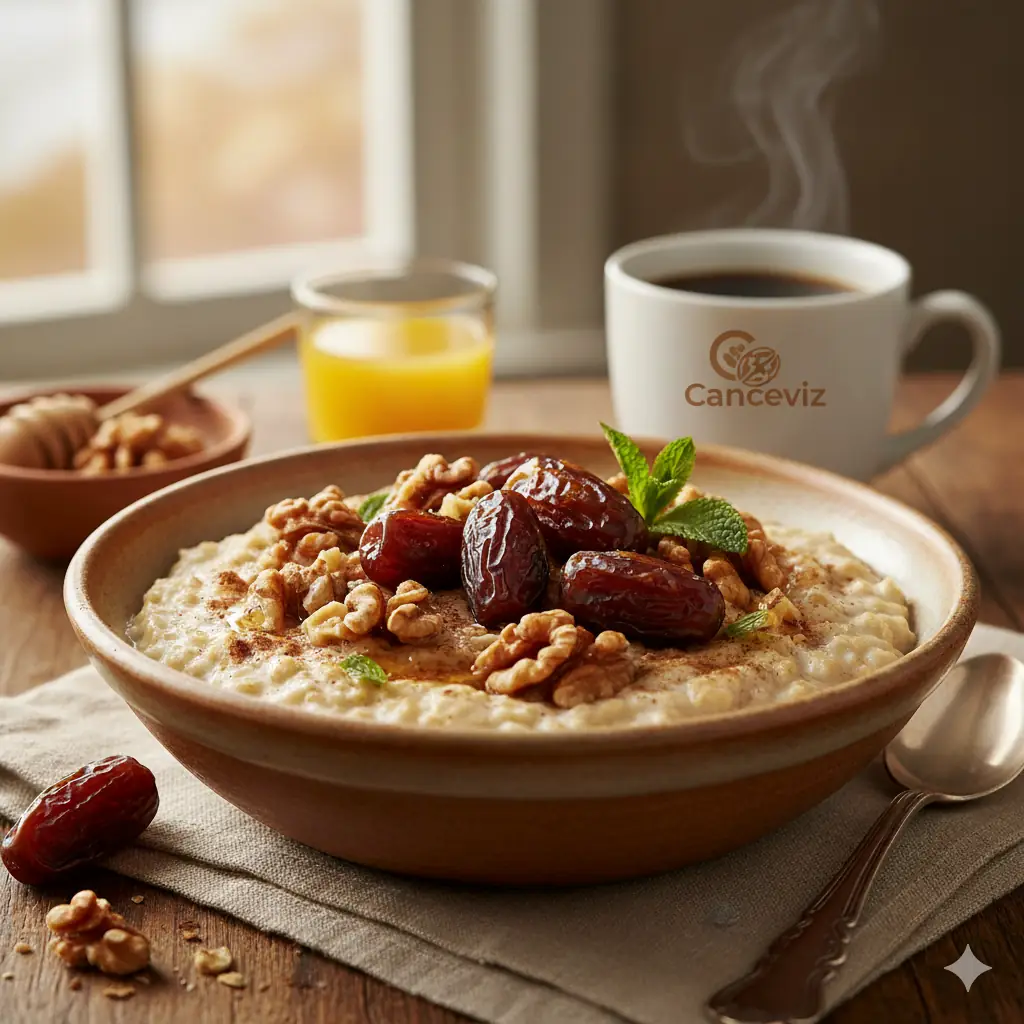 Rafine şekersiz hurmalı kahvaltı kasesi