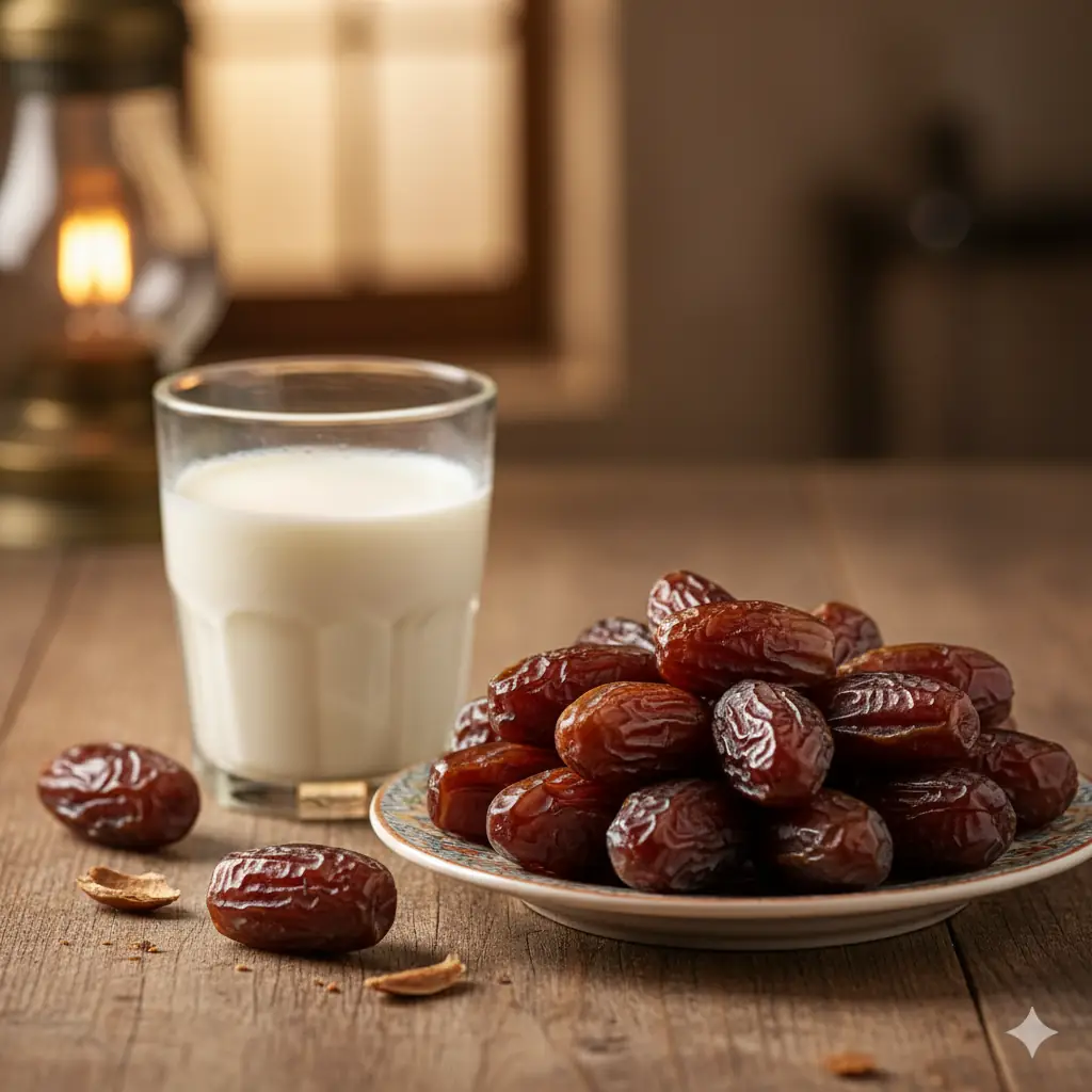 Sağlıklı atıştırmalık olarak hurma ve süt ikilisi